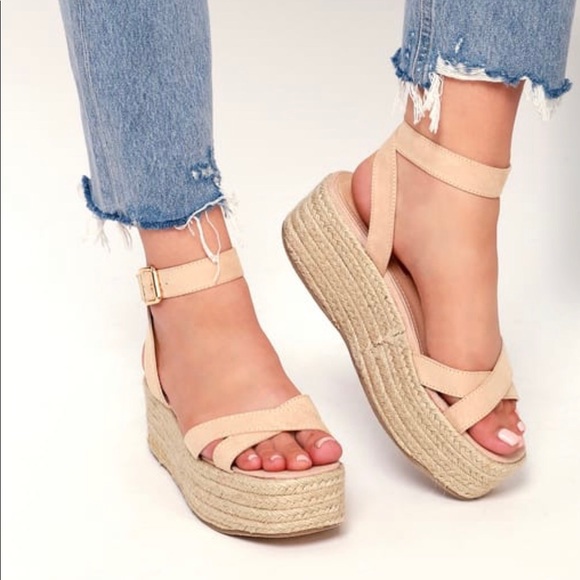 Lulu’s Liliana Nude Platform Espadrilles - Picture 1 of 3